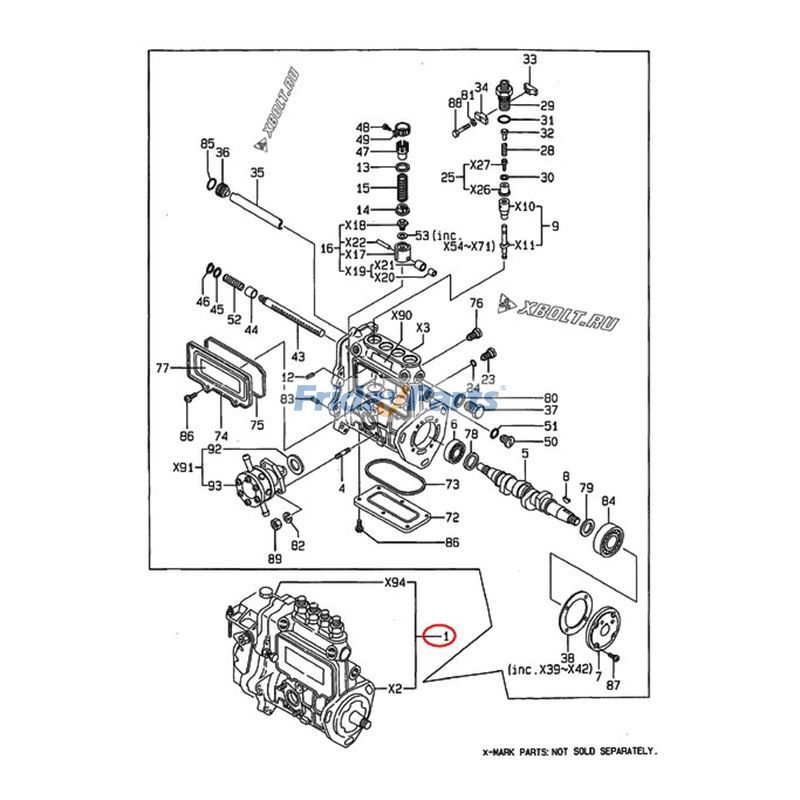 Bomba de inyección de combustible 729420-51380 para motor Yanmar 4TNE84-MS 