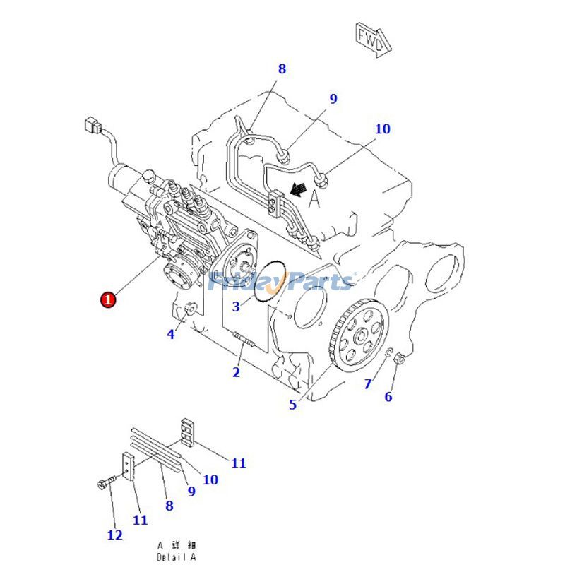 Bomba de inyección de combustible YM729212-51360 para motor Komatsu 3D84E-3C 3D84E-3B Excavadora PC38 Para KOMATSU