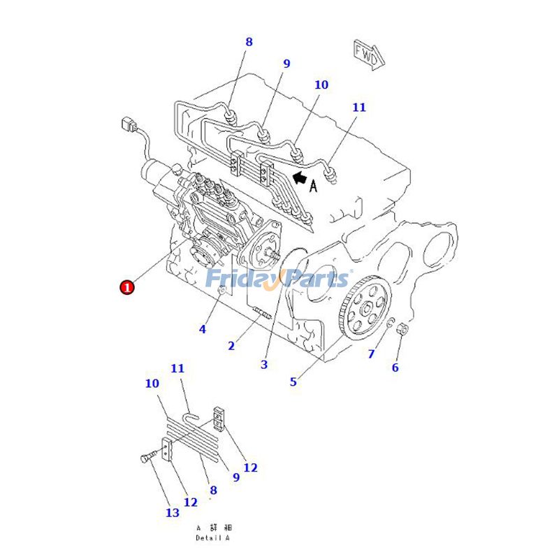Compra Bomba de inyección de combustible YM729612-51380 para motor Komatsu 4D84E-3C en Fridayparts