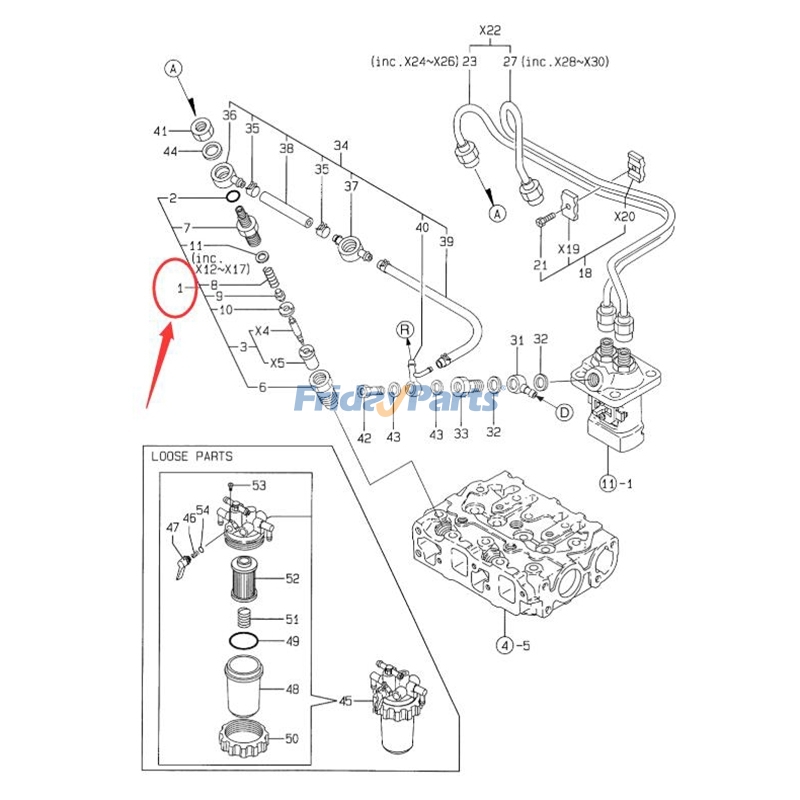 3 Pieces Fuel Injector YM719620-53700 for Komatsu Engine 3D68E-3 3D74E-3 Doosan Daewoo Excavator SOLAR 010