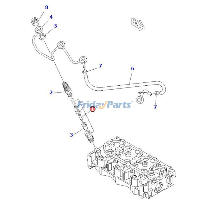 FridayParts 3 PCS Fuel Injector for Yanmar Komatsu