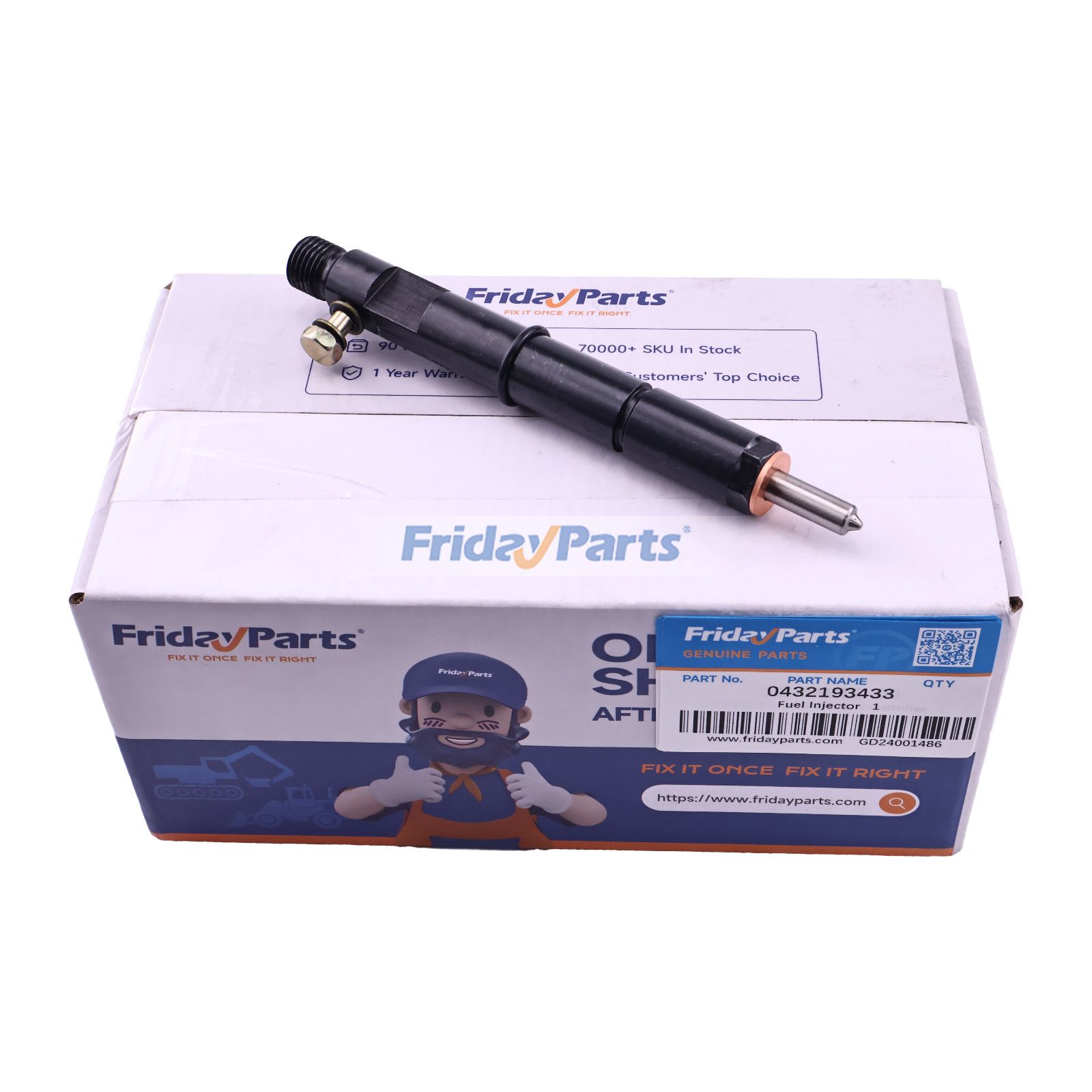 Inyector de combustible 0432193433 para tractor CASE FARMALL 60 FARMALL 75C Cargadora 420CT 445CT Motor F5AE9484L A001 F5CE9454G A001