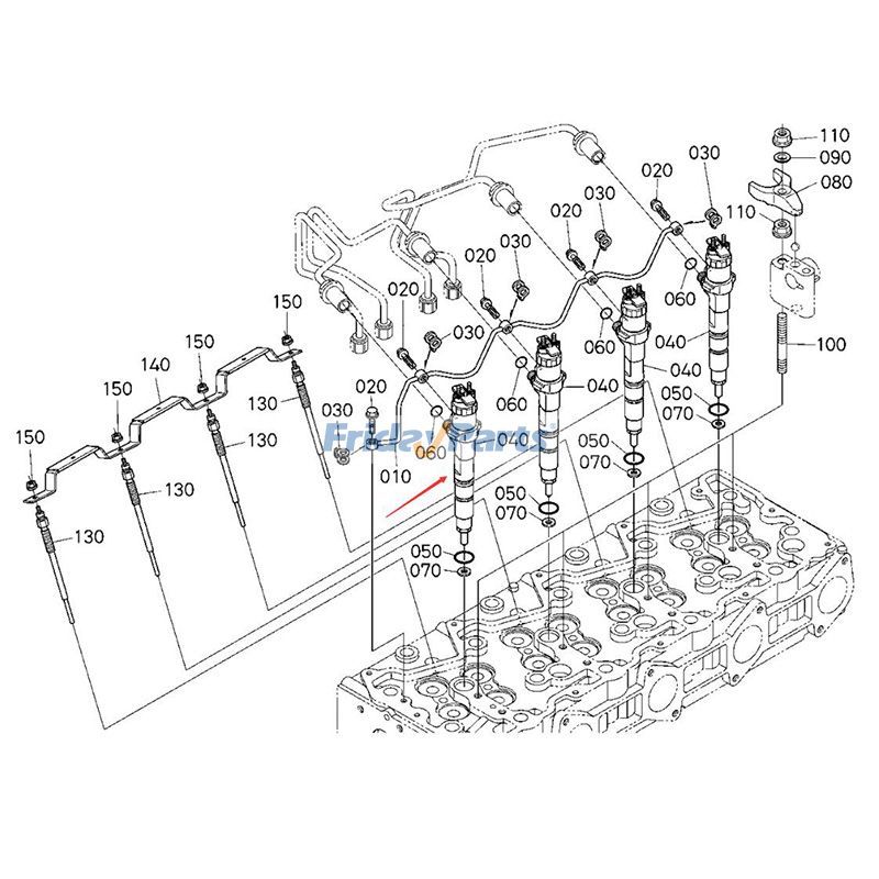 Fuel Injector 1G410-53050 095000-7510 for Kubota Engine V6108 Tractor M126XDC M126XDTPC M135XDC M135XDCS M7 Series for less