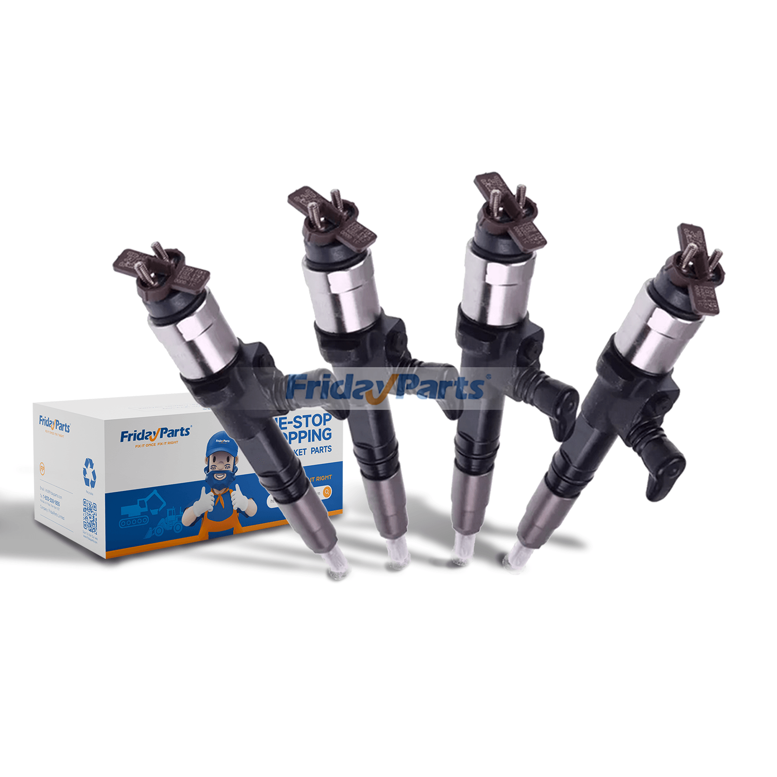 4 Pieces Fuel Injector 1J500-53050 for Kubota Engine V3800 Tractor M100 M110 M4N-071 M8560 M9960 Loader SVL90-2 SVL90-2C