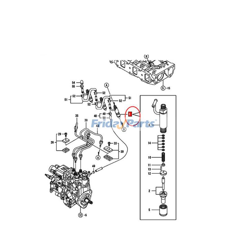 Inyector de combustible 719946-53100 71994653100 para motor Yanmar 3TNV82A 3TNV82A-GGE 