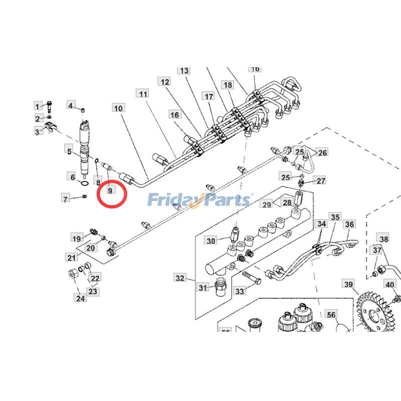 Fuel Injector Inlet Connector Fitting RE509416 for John Deere Engine ...