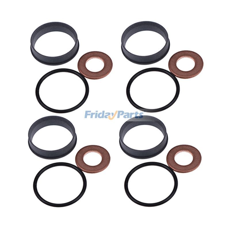 4 Sets Fuel Injector Seal Kits for Kubota M6060HD M7060HD M7060HFC KX057-4 KX080-4 U55-4 SVL75-2 SVL75-3 SSV65PC