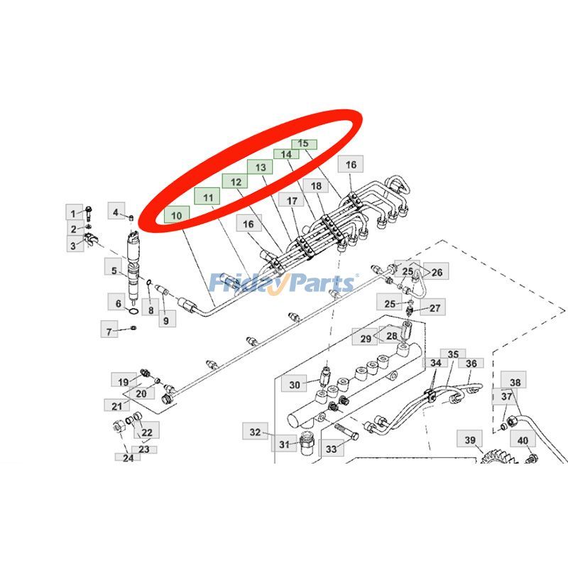 Fuel Line Kit for Dozer,Engine,Excavator,Loader,Tractor,Other Agricultural Equipment,Other Construction Equipment