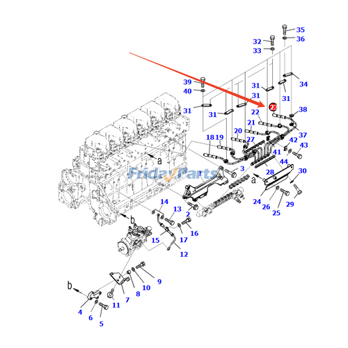 Tuyau d'alimentation en carburant 6252-71-5160 pour moteur Komatsu ...