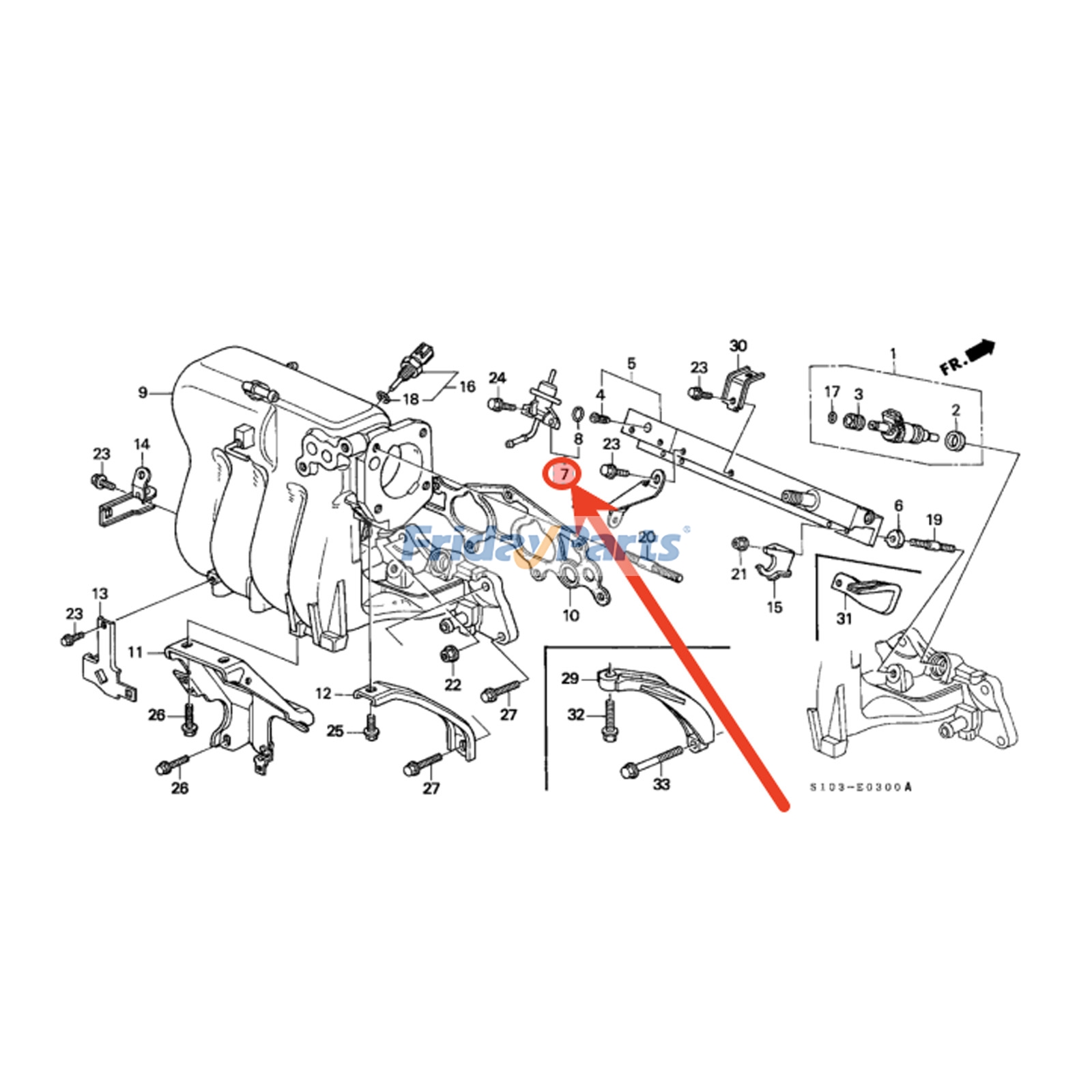 Fuel Pressure Regulator 16740-P3F-003 for Honda CR-V 1997-1998