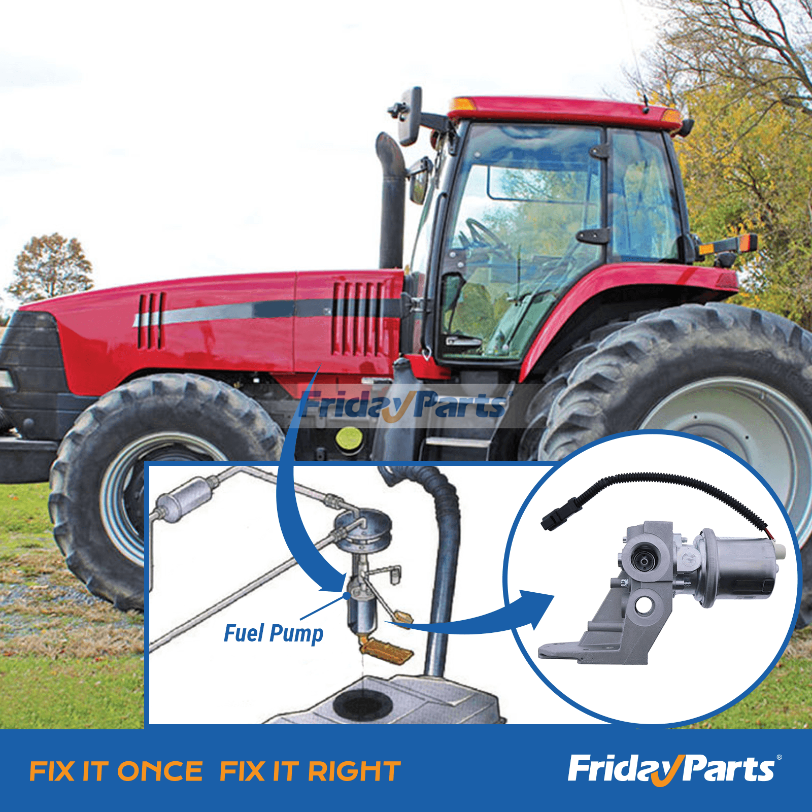 Direct-fit installation fuel pump 87585287 for CASE MX240 MX255 MX270 MX285 easy replacement guide