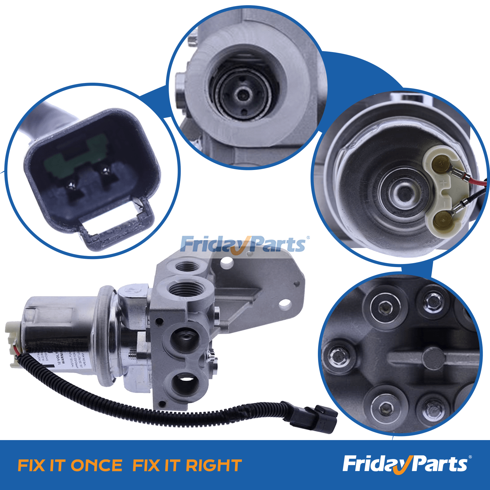 Close-up of fuel pump 87585287 showing precision build and stable fuel delivery for New Holland TG255 TG285