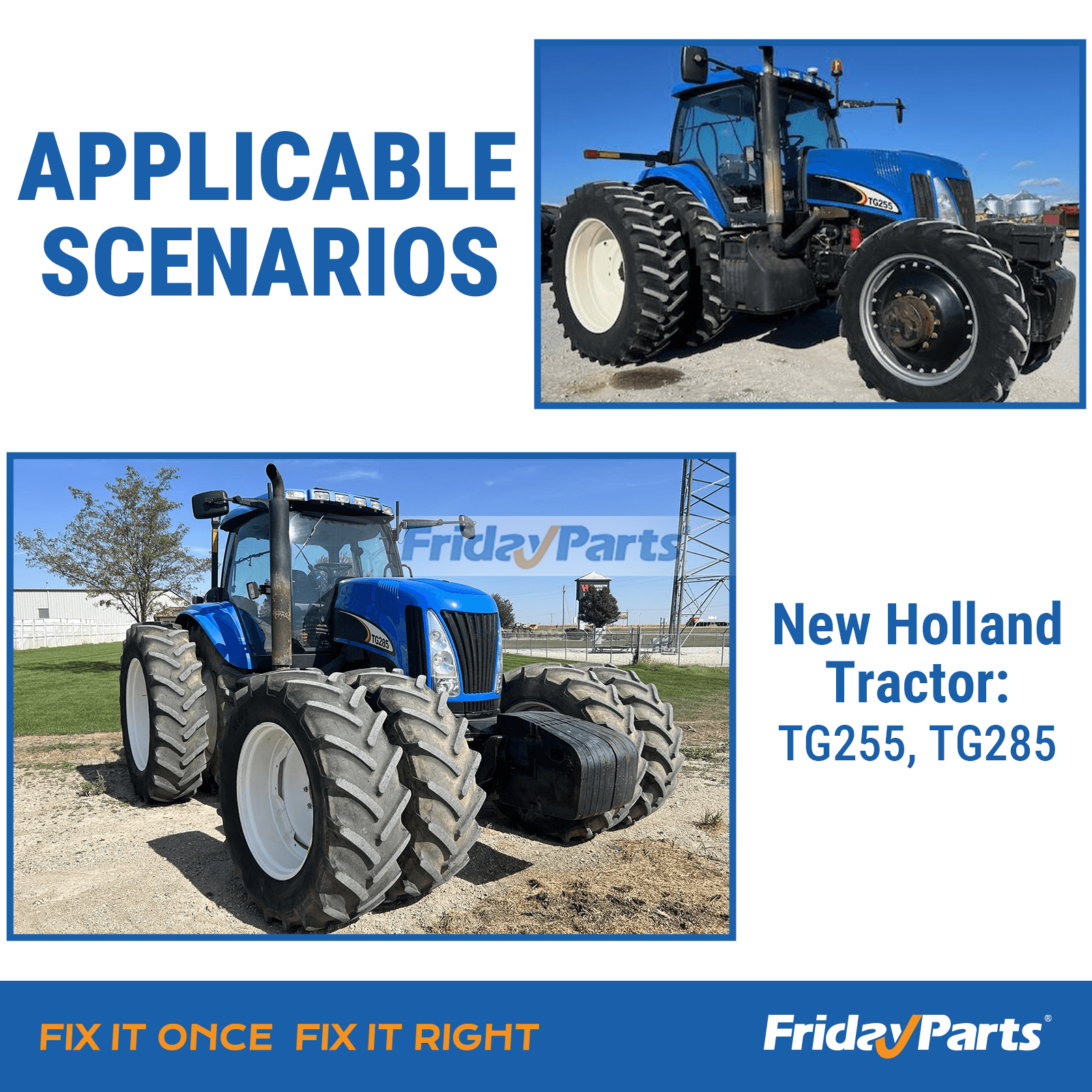 Fuel pump 87585287 operating on New Holland tractors in field work and farming heavy-load environments