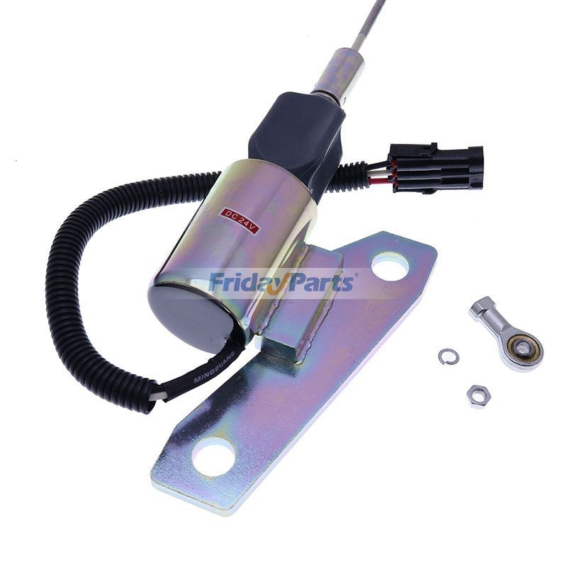 24V Fuel Shut Off Solenoid 5267132 3991625 for Cummins 6BT 5.9L Engine Hyundai R200-5 R210-7 R225-7 R335-7 Excavator