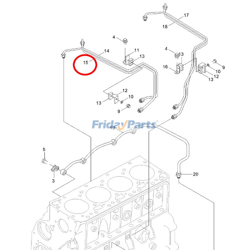 Fuel Supply Tube Hyundai R130W for Excavator