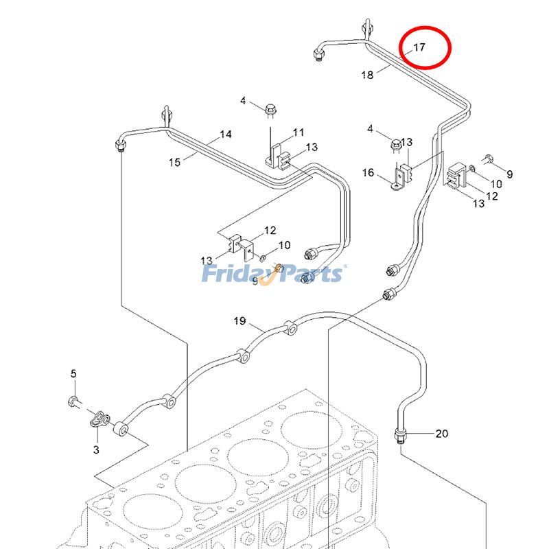 Fuel Supply Tube Hyundai R130W for Excavator