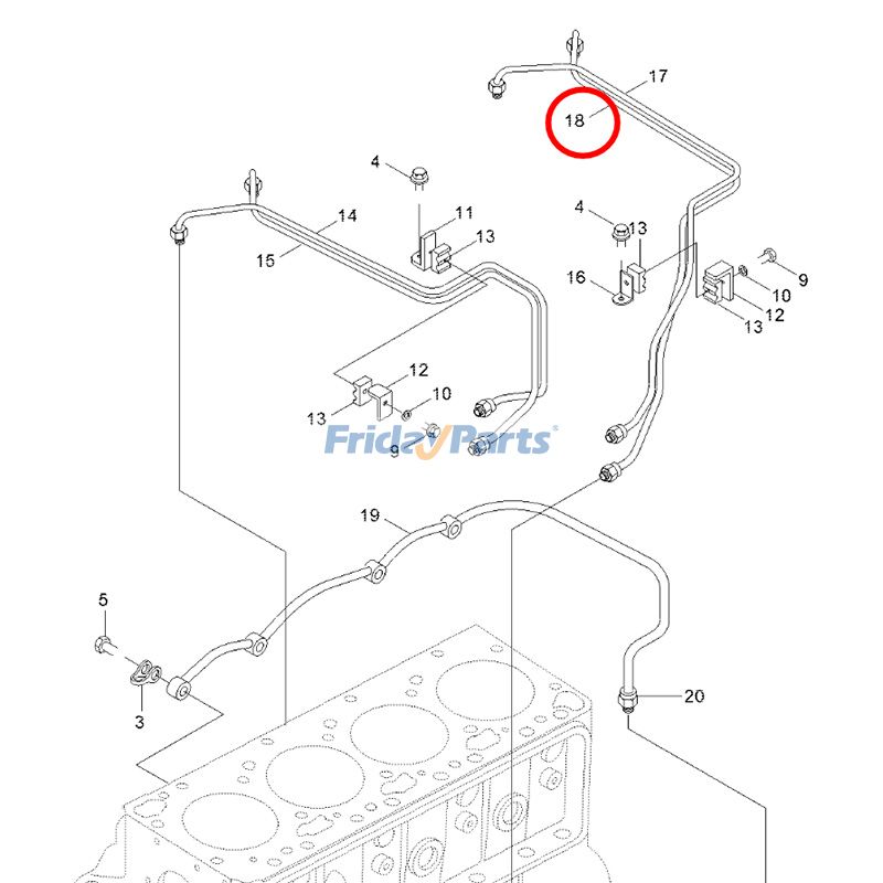 Fuel Supply Tube Hyundai R130W for Excavator