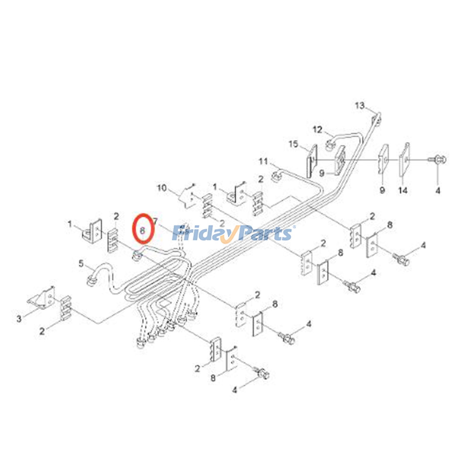 Tubo de alimentação de combustível 3930392 para motor Cummins 6C8.3 ISBE4 ISC8.3 ISL9 QSB6.7 QSC8.3 e escavadeira Hyundai R300LC9S R320LC7. para Motor,Escavadora ,Carregadora 