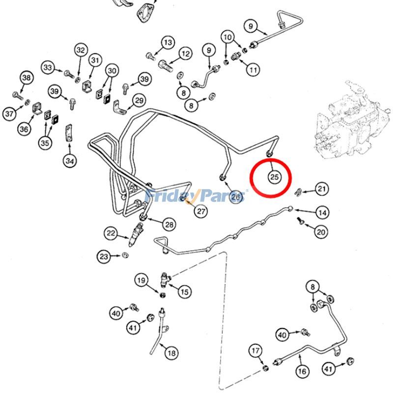 Tubo de alimentação de combustível J904204 para motor Cummins 4TA-390 4T-390 CASE Escavadeira 9020 9010B 9020B para Motor,Escavadora ,Trator
