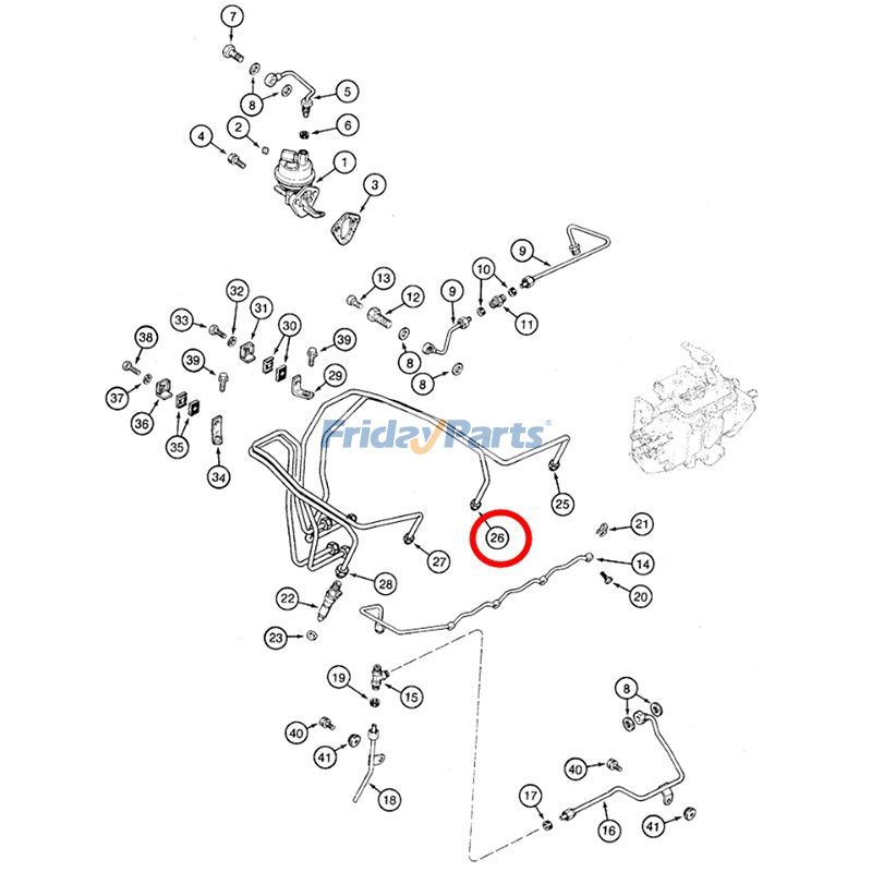 Tubo de alimentação de combustível J904205 para motor Cummins 4TA-390 4T-390 CASE Escavadeira 9020 9010B 9020B para Motor,Escavadora ,Trator