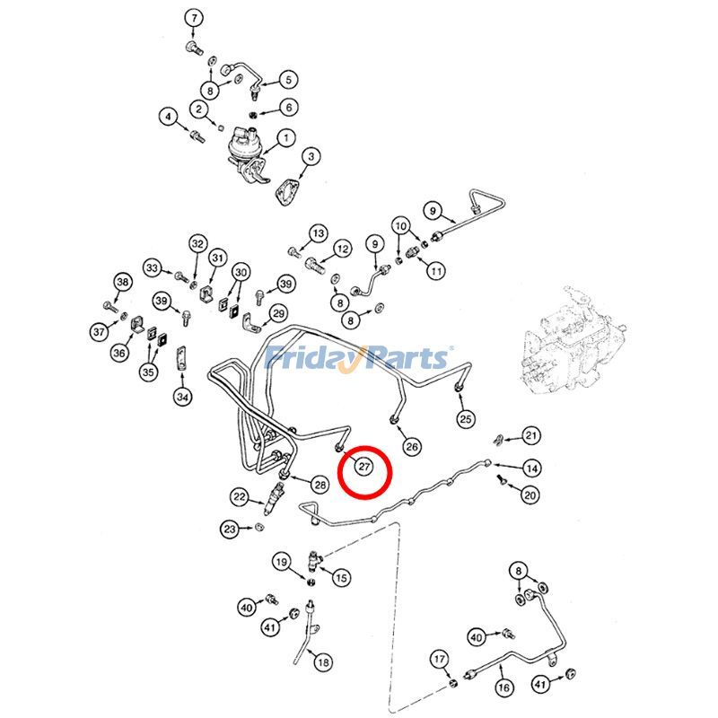 Tubo de alimentação de combustível J904206 para motor Cummins 4TA-390 4T-390 CASE Escavadeira 9020 9010B 9020B para Motor,Escavadora ,Trator