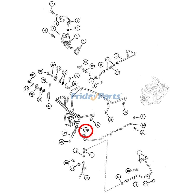Tubo de alimentação de combustível J904207 para motor Cummins 4TA-390 4T-390 CASE Escavadeira 9020 9010B 9020B para Motor,Escavadora ,Trator