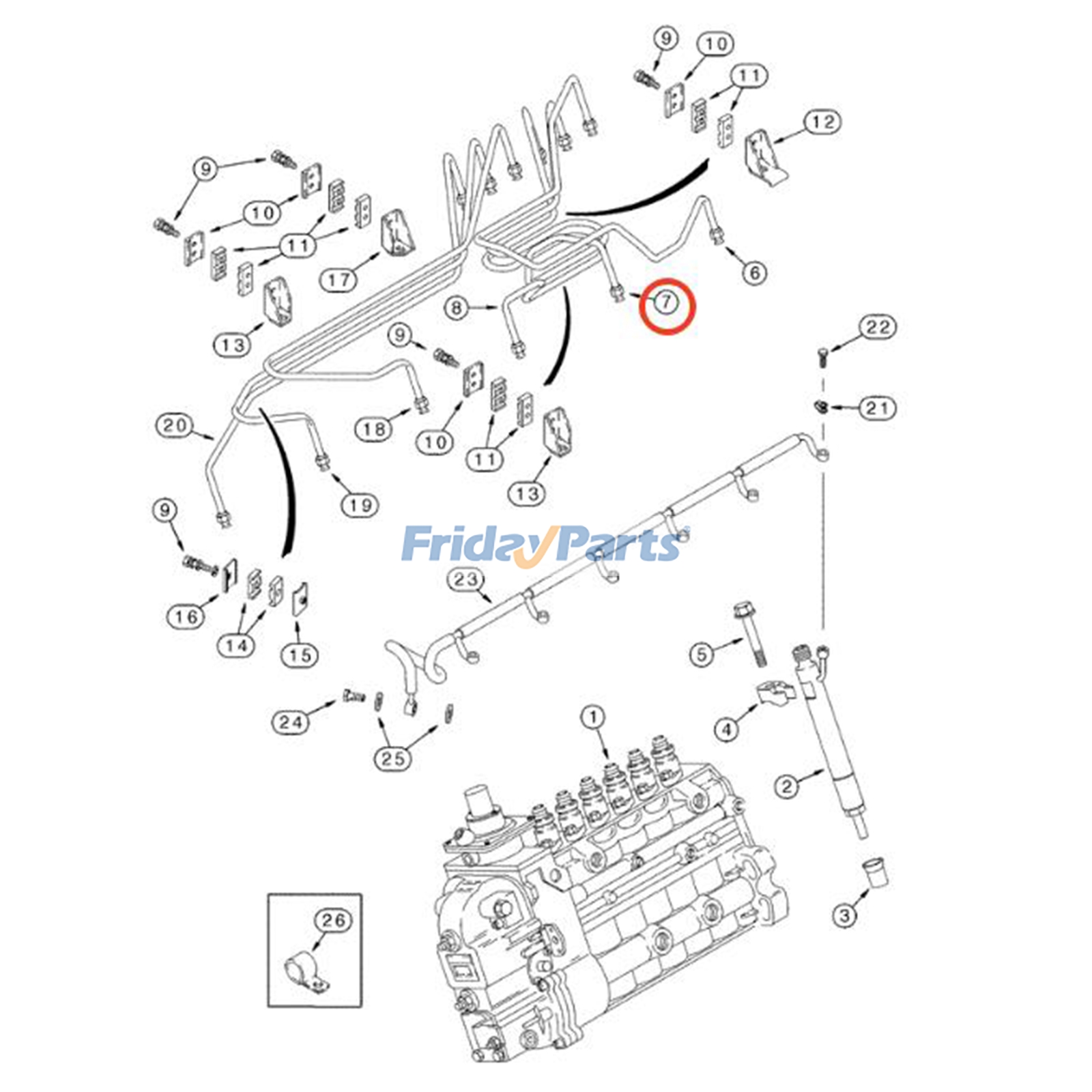 Fuel Supply Tube for Dozer,Harvester,Loader,Tractor