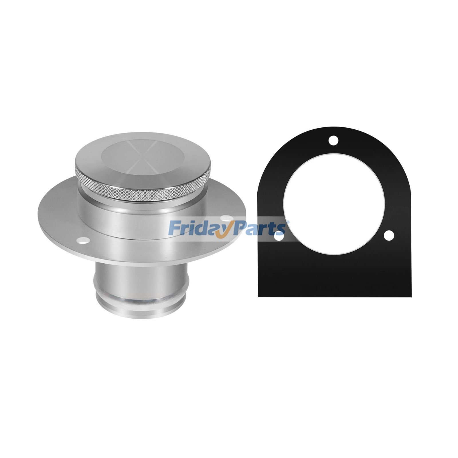 Fuel Tank Filler Neck With Billet Aluminum Gas Cap & Weld-On Steel Mount Bracket 17-2530 for 2" Connection Straight Hose