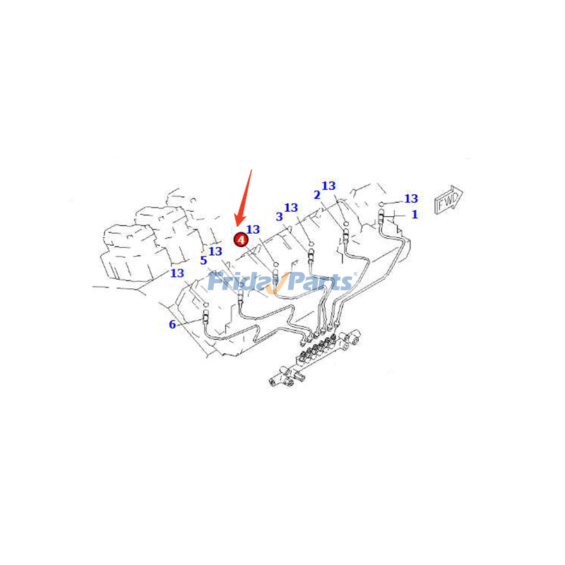 Tubo de combustible 6219-71-4140 6219-71-4141 para motor Komatsu SAA12V140E-3, excavadora PC200-8, PC220LC-8, camión HD785-7 Para KOMATSU