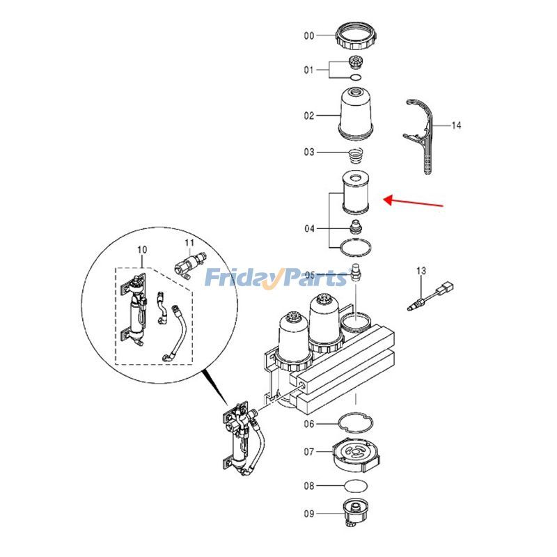 Fuel Filter Water Separator Hitachi EX800 for Excavator