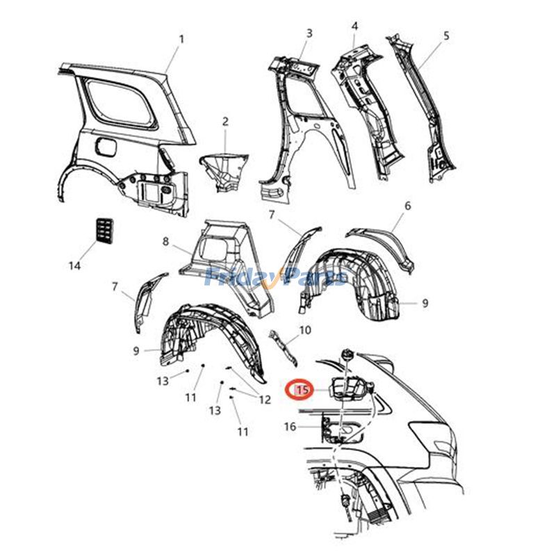 Fuel Filler Door Housing for Vehicle