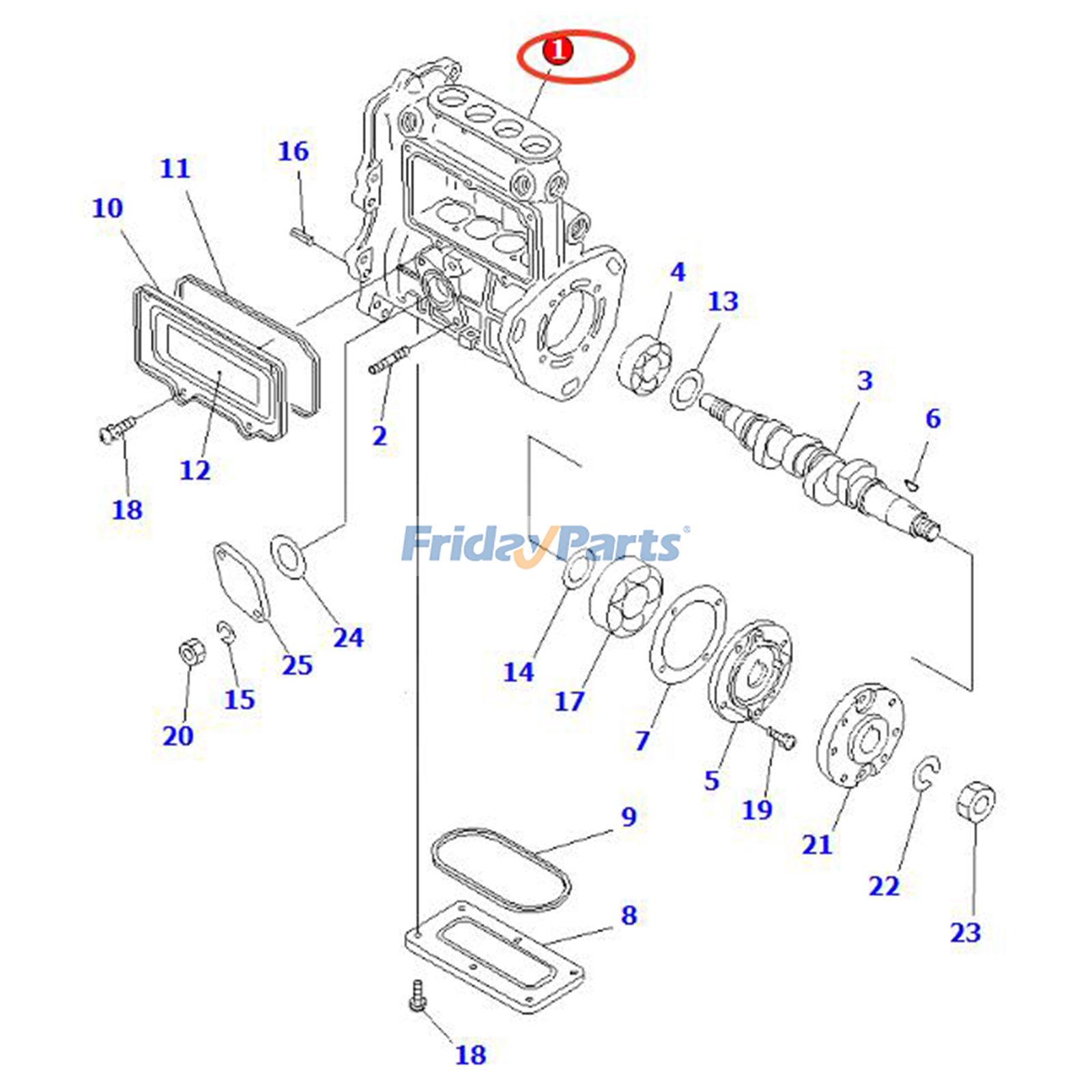 Bomba de inyección de combustible 729407-51470 para motor Yanmar 4D88E-3H, excavadora Komatsu PC45MR-1 Para KOMATSU