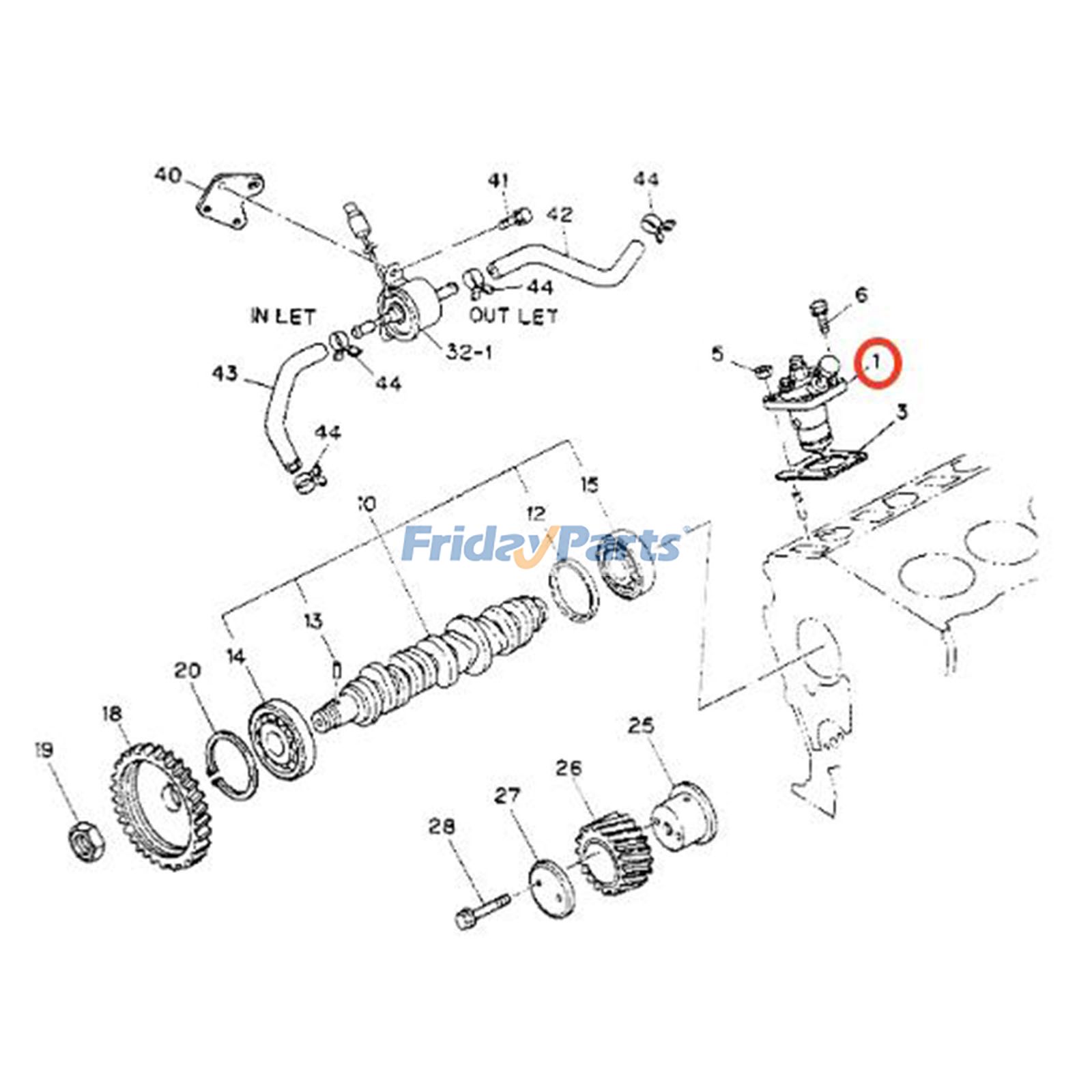 Bomba de inyección de combustible 8-97147580-1 para motor Isuzu 3LD1 4LE1, excavadora Hitachi EX50U EX55UR-3, carretilla elevadora Hyundai HDF15/18 para Motor,Excavadora,Montacargas Para HITACHI,Para HYUNDAI FridayParts