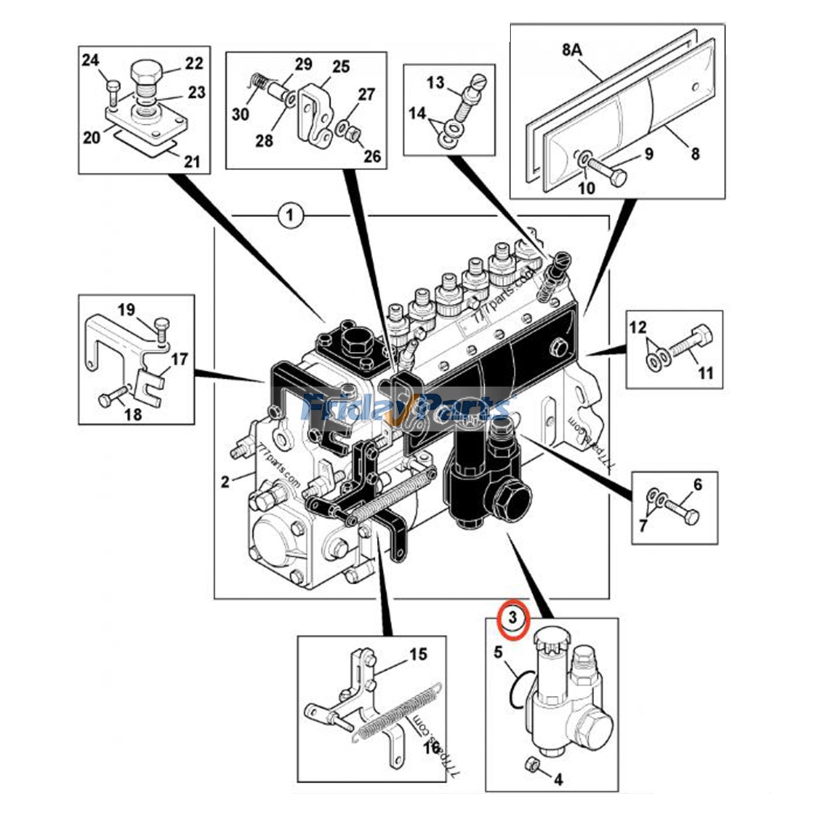 Bomba de elevação de combustível 17/308403 para escavadeira JCB .JS200 JS210 JS220 JS240 JS260 JS160W JS175W JS200W PLE para Escavadora 