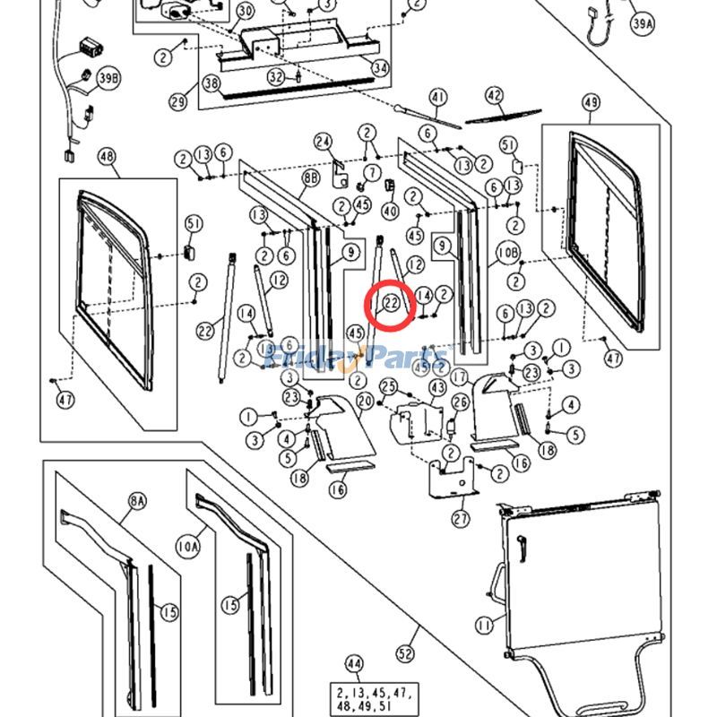 Cylindre à gaz Pour JOHN DEERE