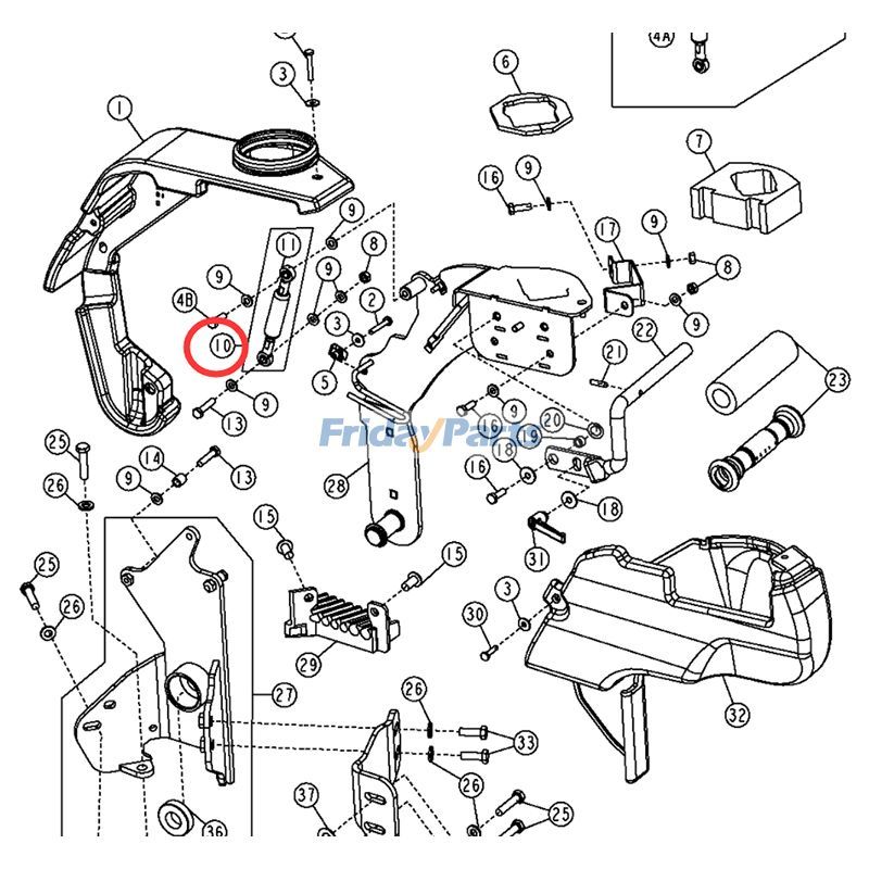 FridayParts Gas Strut Spring Cylinder Backhoe