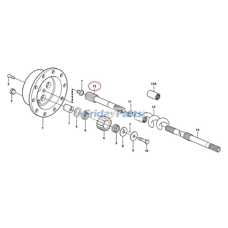 Gear Shaft VOE11988632 for Volvo Backhoe Loader BL60 BL61 BL70 Drum Compactor SD110B SD110BA