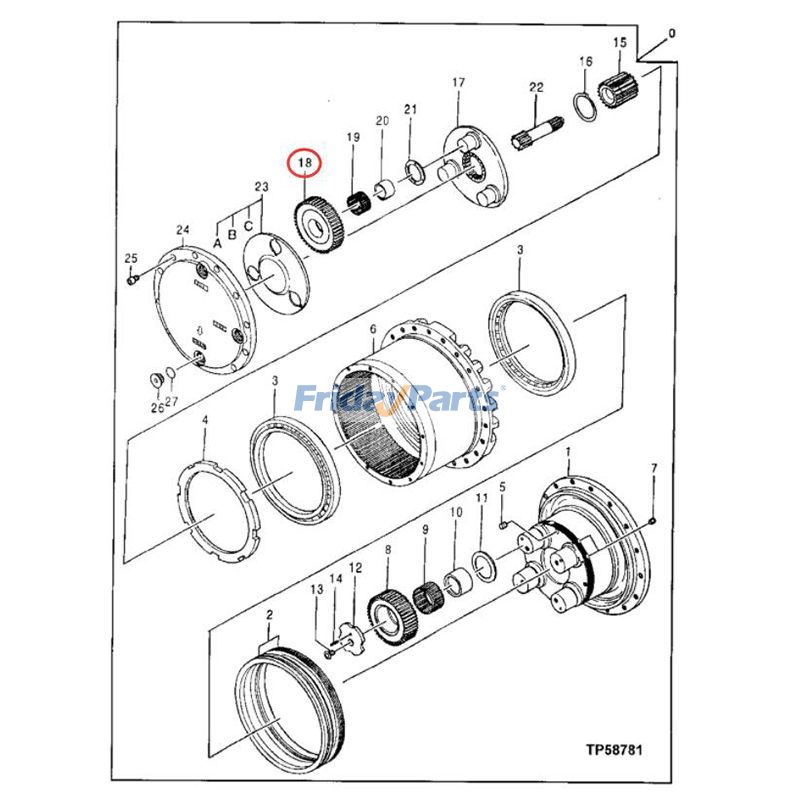 Gear 0693012 John Deere for Excavator