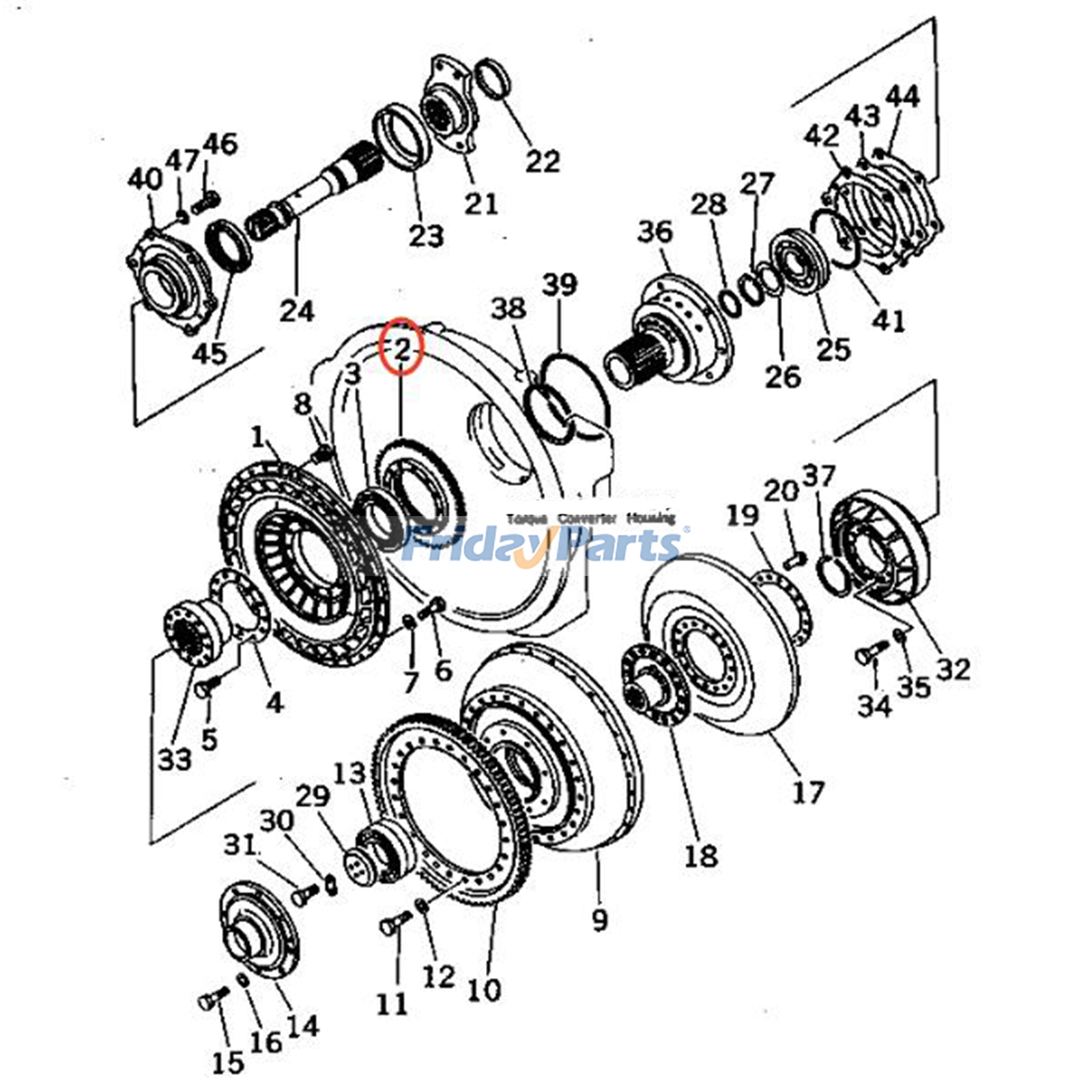 Engranaje 154-13-41141 para excavadora Komatsu D85P-21 D85P-21A D85A-21B D85A-21 D85E-21 D85A-12 D85A-18 D85E-18 D85P-18 Para KOMATSU