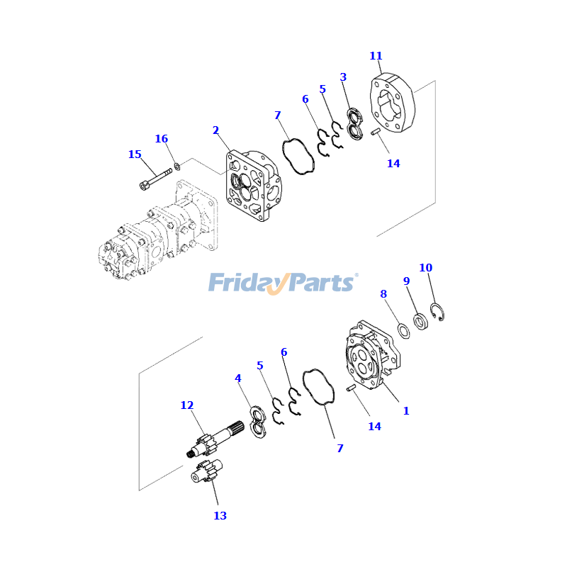 Pompe à engrenagespour Chargeur,Niveleuse,Camion Tout-Terrain