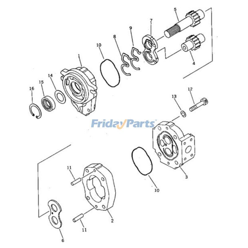 エクスカベーター ギアポンプアセンブリ