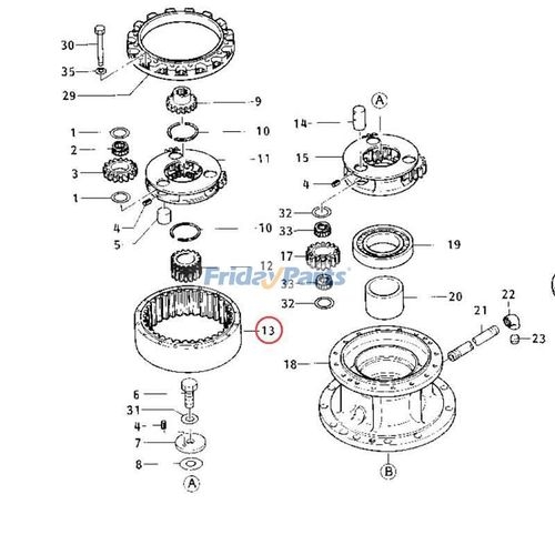 Type 3791 Gear Ring 099-3791 0993791 for Caterpillar CAT Engine 3116 Excavator ...