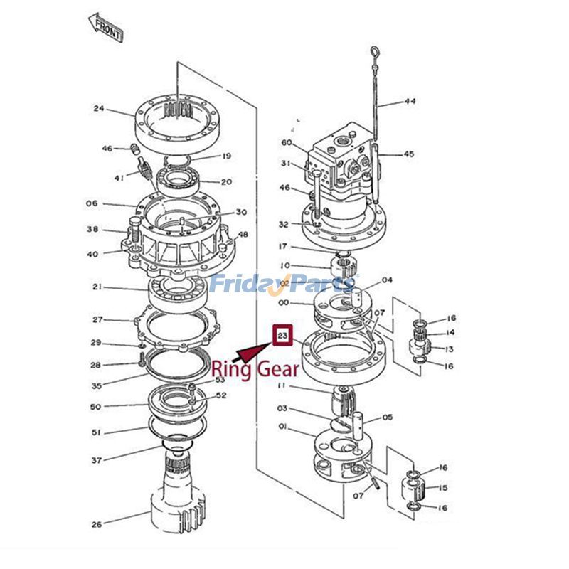Zahnkranz für John Deere Feller Buncherfür Bagger