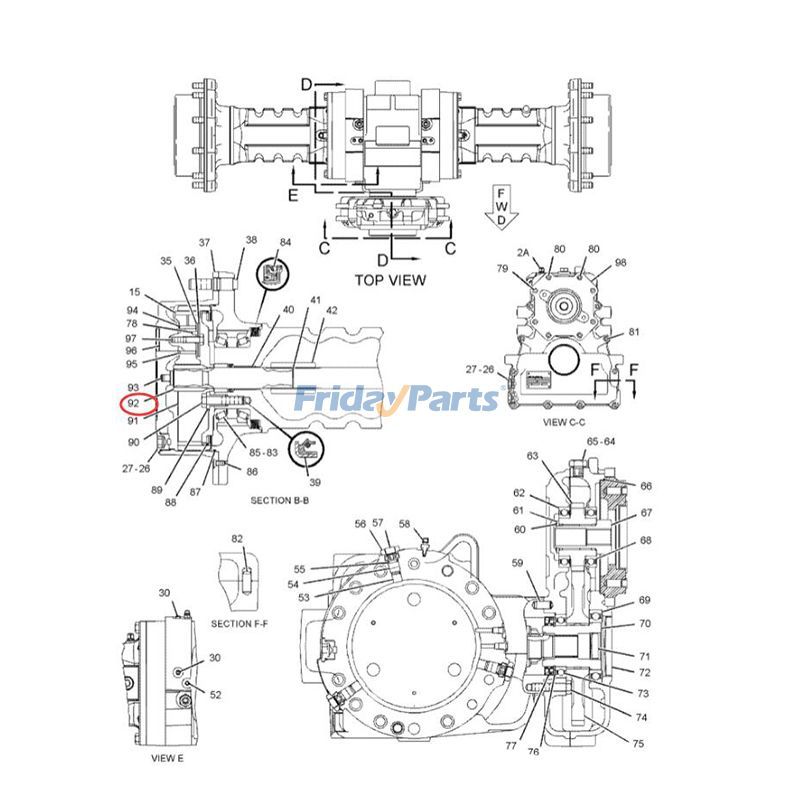 Gear Shaft 223-4317 for Caterpillar CAT 424B CP-433E CP-44 CS-423E CS-433E CS-44 Compactor 3054 3054B 3054C C4.4 Engine
