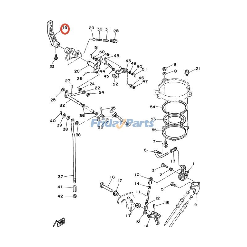 Schalthebel 689-44111-01-4D für Yamaha Außenbordmotor 1997 25HP 30HPfür 