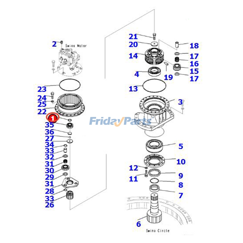 Anillo de caja de engranajes 20Y-26-22270 para excavadora Komatsu PC200-8, PC210-10, PC210-11, PC228USLC-11, PC240LC-11, PC290LC-11 y PC800-8. Para KOMATSU