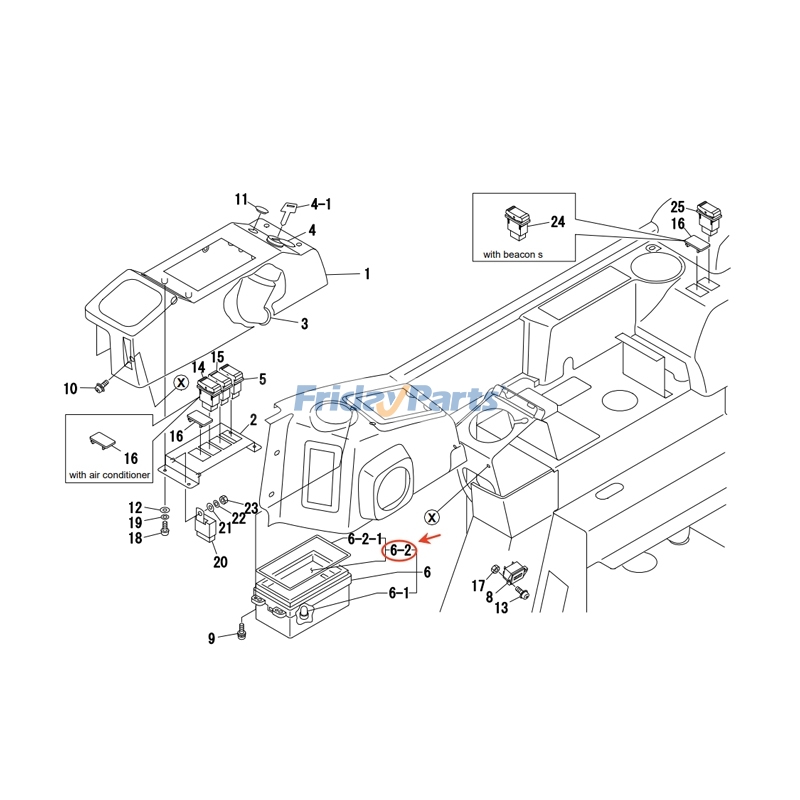 Tapa de vidrio 1730140653 para excavadora Takeuchi TB235 TB219 TB138FR TB53FR TB135 TB016 TB125 Para Takeuchi