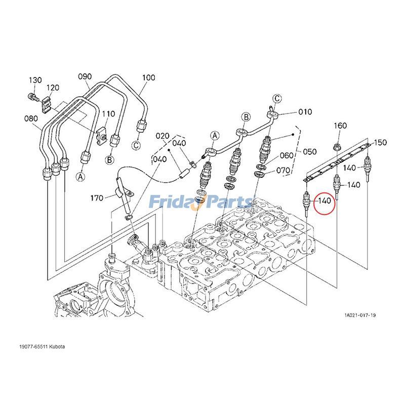 Bougie de préchauffage V2203 Pour KUBOTA