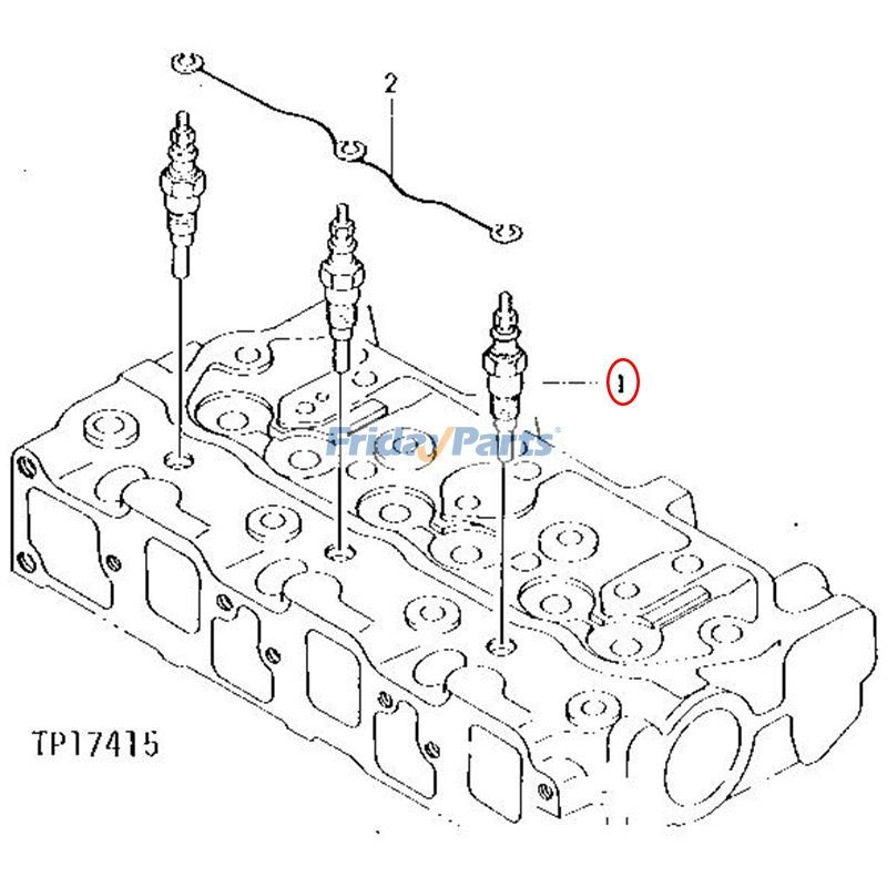 3 PCS Glühkerze AT110814 für Yanmar Motor 3TNE74 John Deere Bagger 15 Traktor 2210 4010 4100 4110 670 770für Für JOHN DEERE