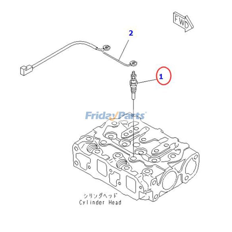 Lot de 3 bougies de préchauffage 3D74E-3C Pour KOMATSU